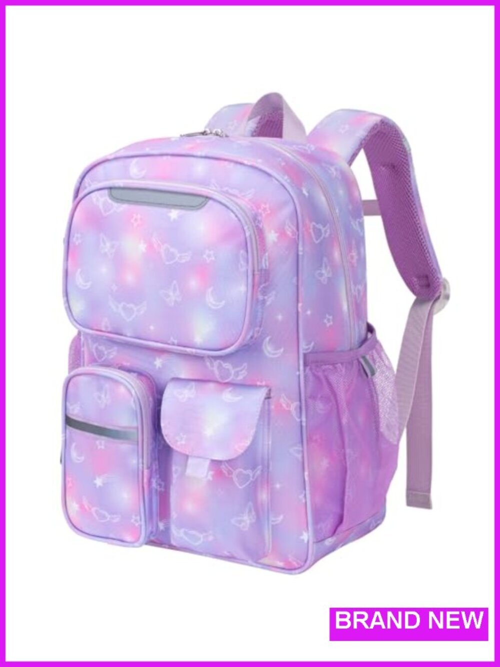 17 Inch School Backpack for Girls Grades 3-5, Laptop Sleeve, Reflective Strips,